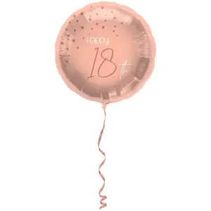 Balon Folie Rotund Happy 18th Elegant Blush 45cm